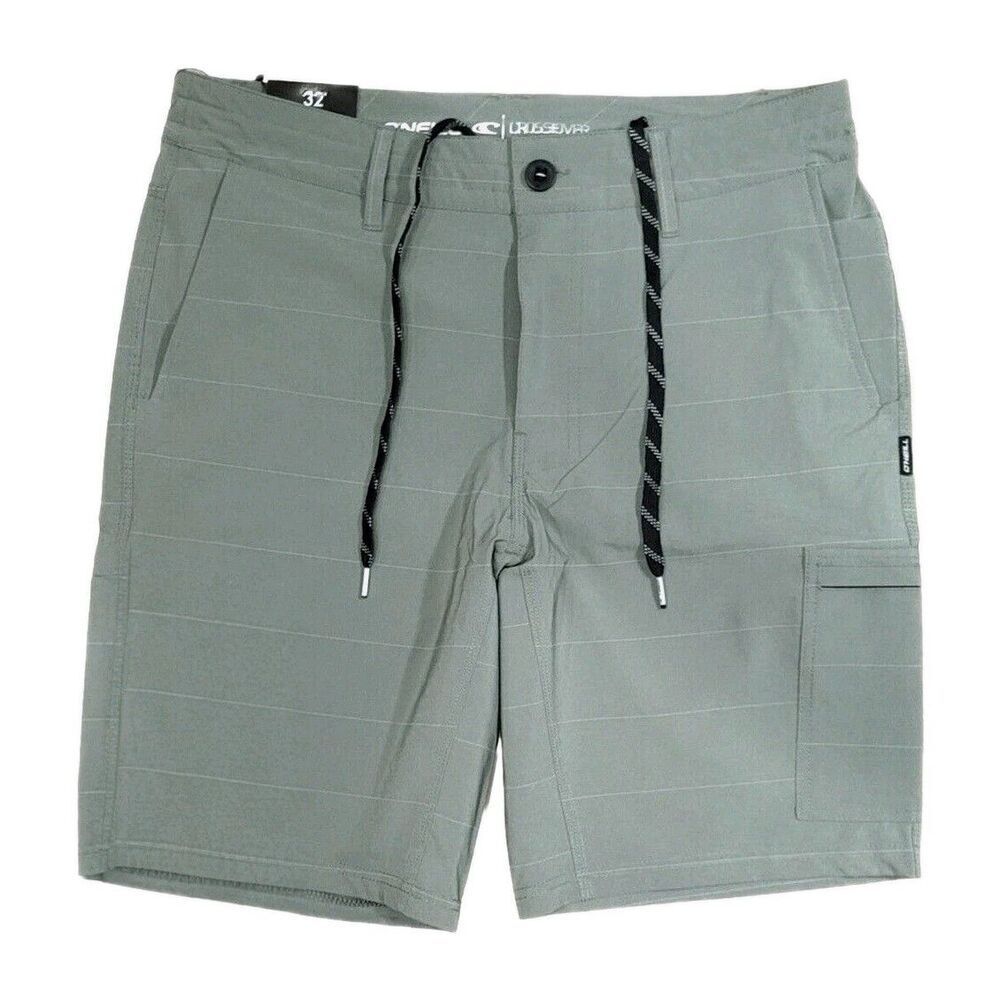 O'Neill Men's Crossover Hybrid Shorts Stretch Fabric Cargo Pocket Green Size 34 - Picture 6 of 9